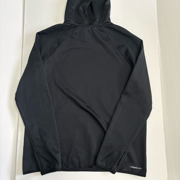 Nike Therma Fit Hoodie Sweatshirt Women’s Medium Black Solid Thumbholes Pullover - Picture 5 of 8